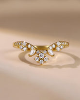 ALENCIA Lacey Design Moissanite Pave Matching Ring Curved Wedding Band